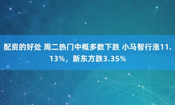 配资的好处 周二热门中概多数下跌 小马智行涨11.13%，新东方跌3.35%