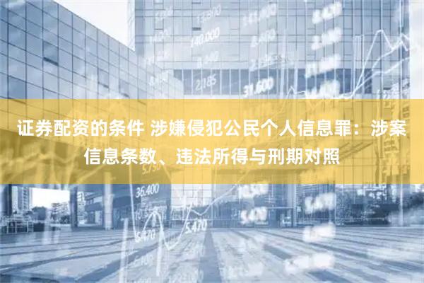 证券配资的条件 涉嫌侵犯公民个人信息罪：涉案信息条数、违法所得与刑期对照